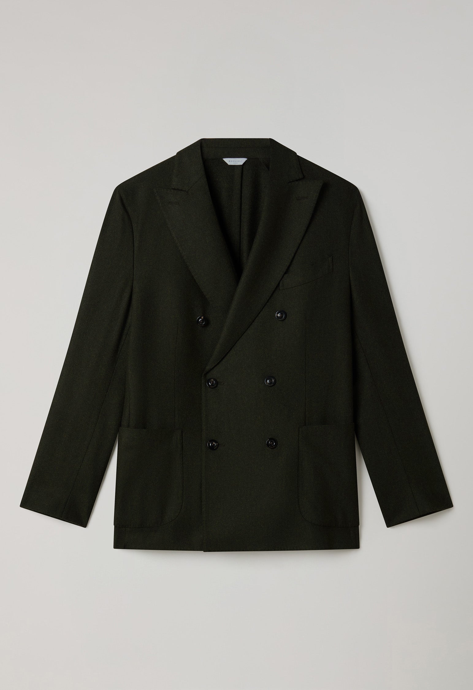 Dark Green Washed Flannel double-breasted K-Jacket