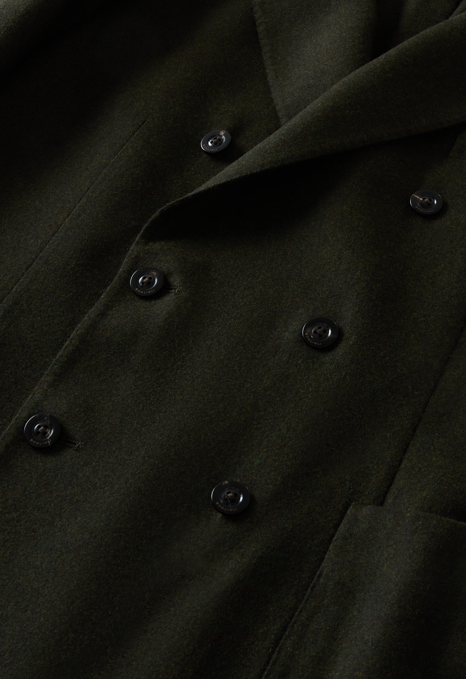Dark Green Washed Flannel double-breasted K-Jacket