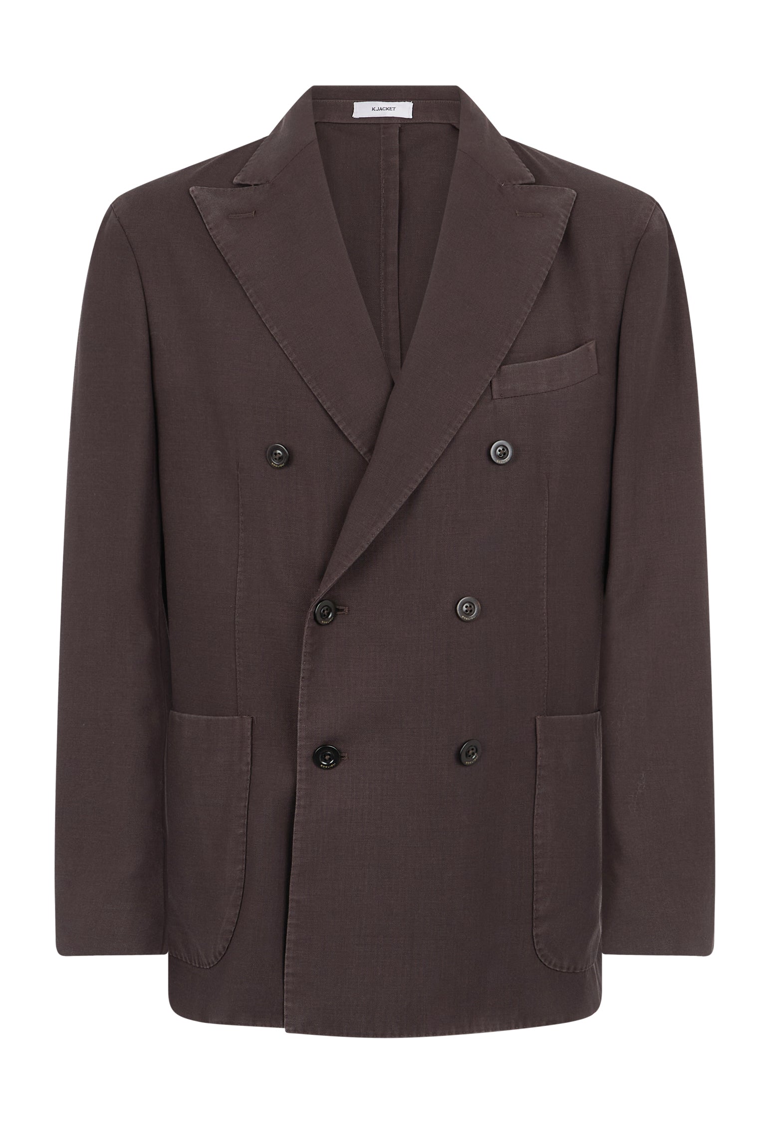 Brown High Performance Crêpe Wool double-breasted K-Jacket