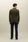 Dark Green Cotton Linen Twill Double-Breasted K-Jacket