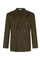 Dark Green Cotton Linen Twill Double-Breasted K-Jacket