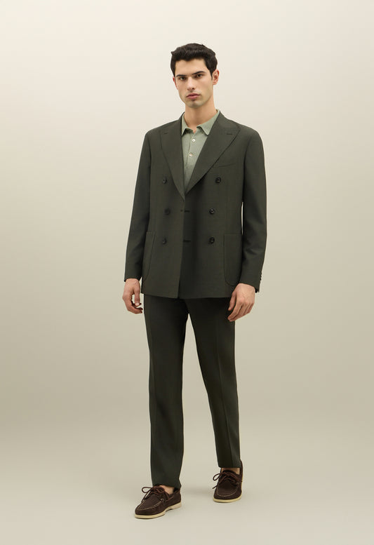 Abito K-Jacket in lana e seta luxury verde