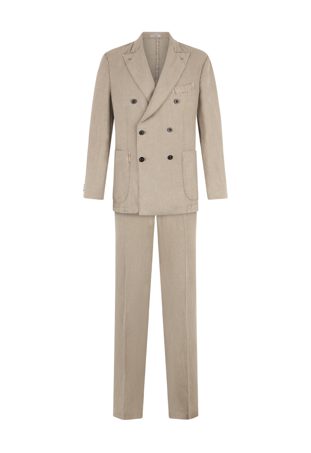 Beige Tinto Terra Linen double-breasted K-Suit