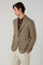 Light Brown Light Wool Honeycomb K-Jacket with Wide Lapels