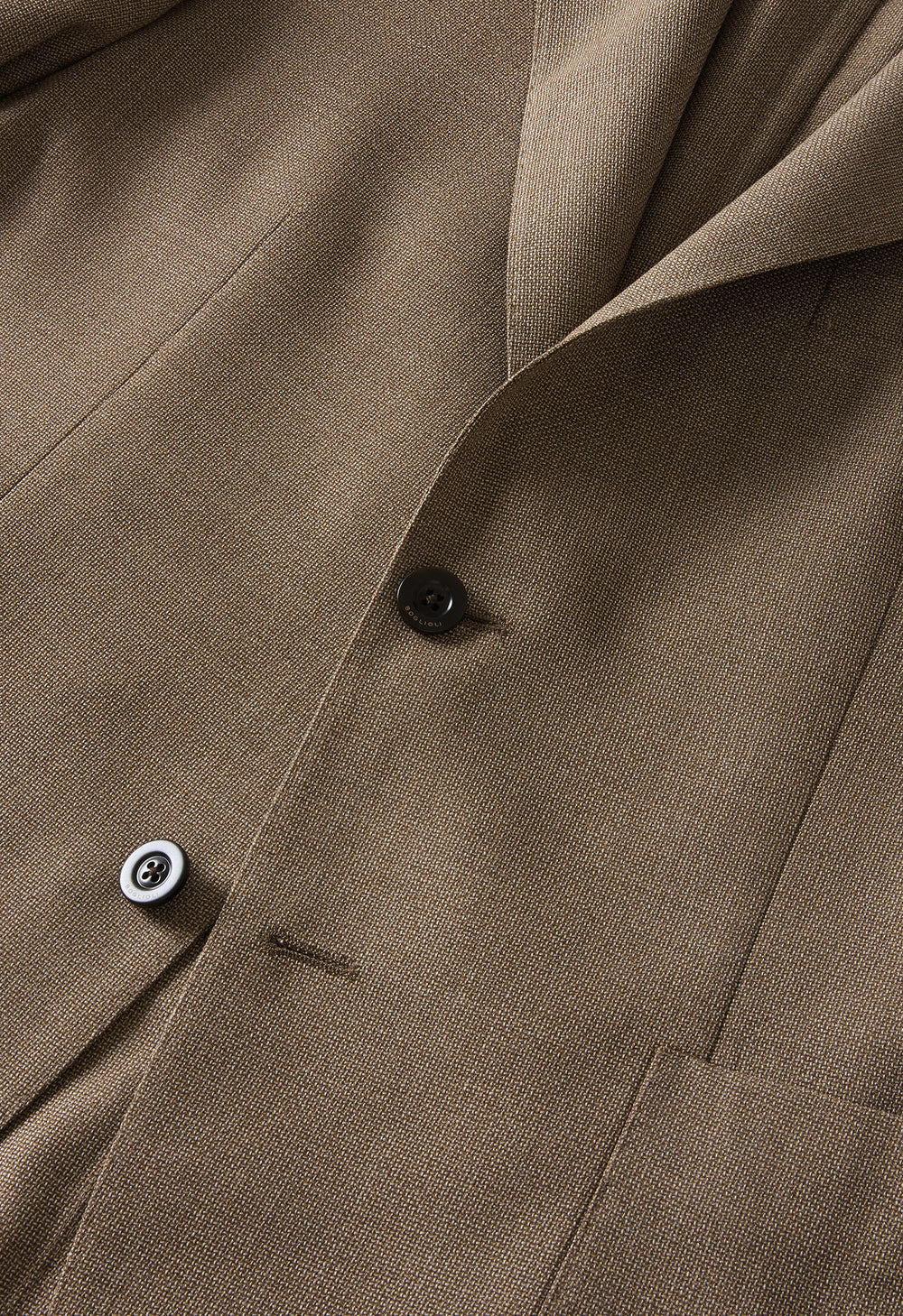 Light Brown Light Wool Honeycomb K-Jacket with Wide Lapels
