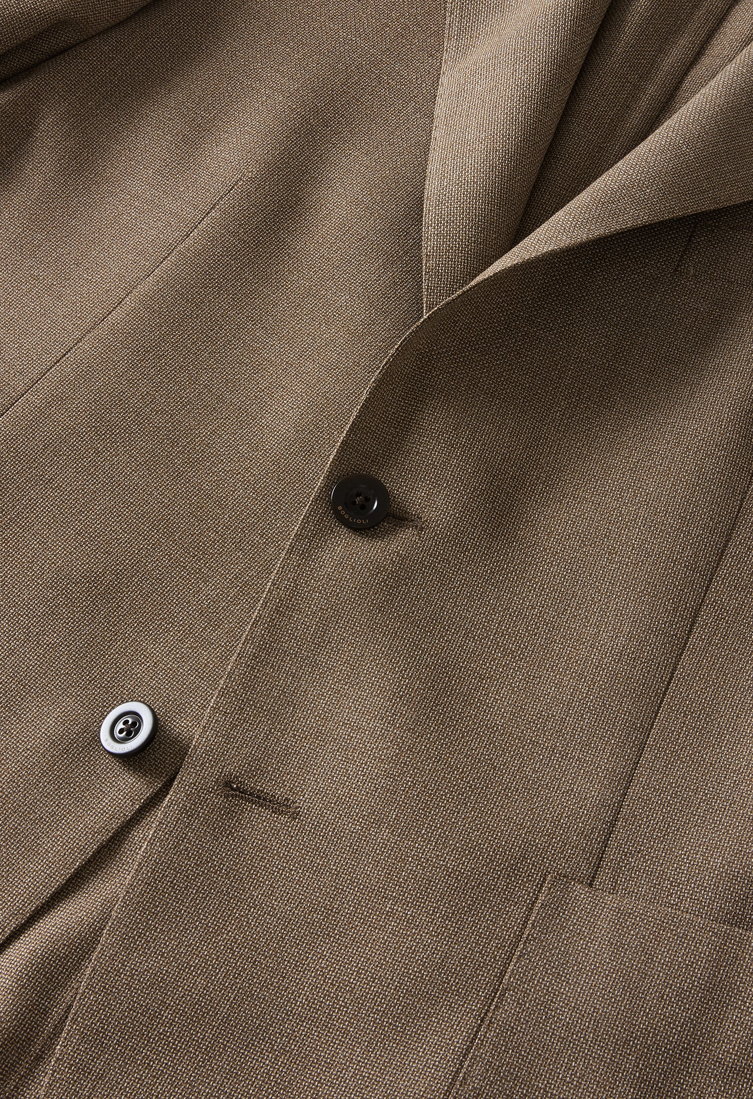 Light Brown Light Wool Honeycomb K-Jacket with Wide Lapels