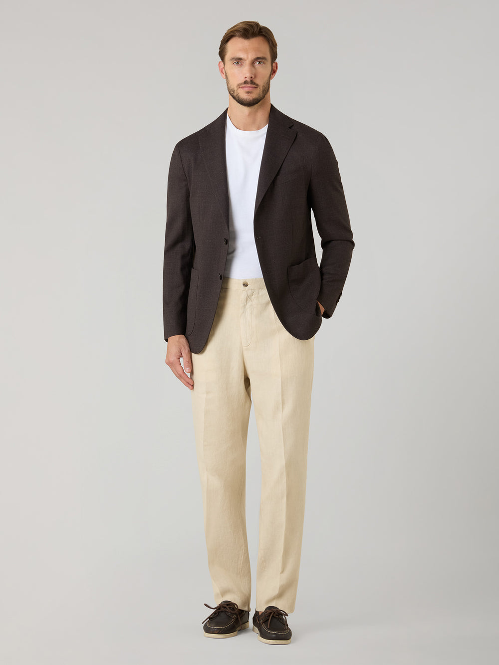 Brown Light Wool Honeycomb K-Jacket