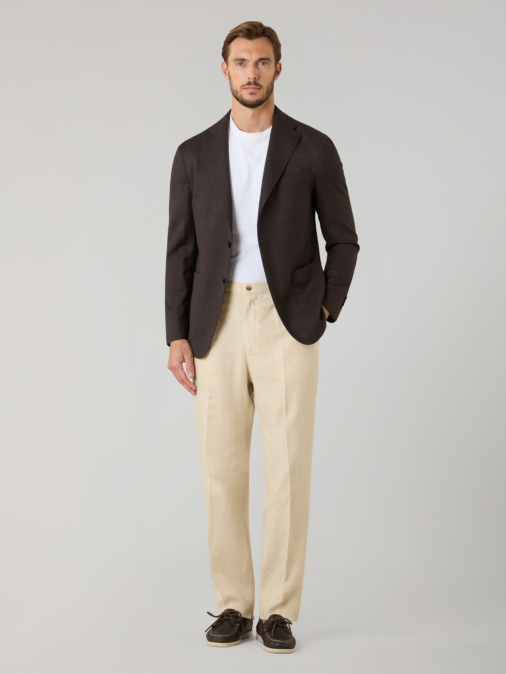 Brown Light Wool Honeycomb K-Jacket