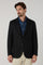 Black Light Wool Honeycomb K-Jacket Wide Lapel