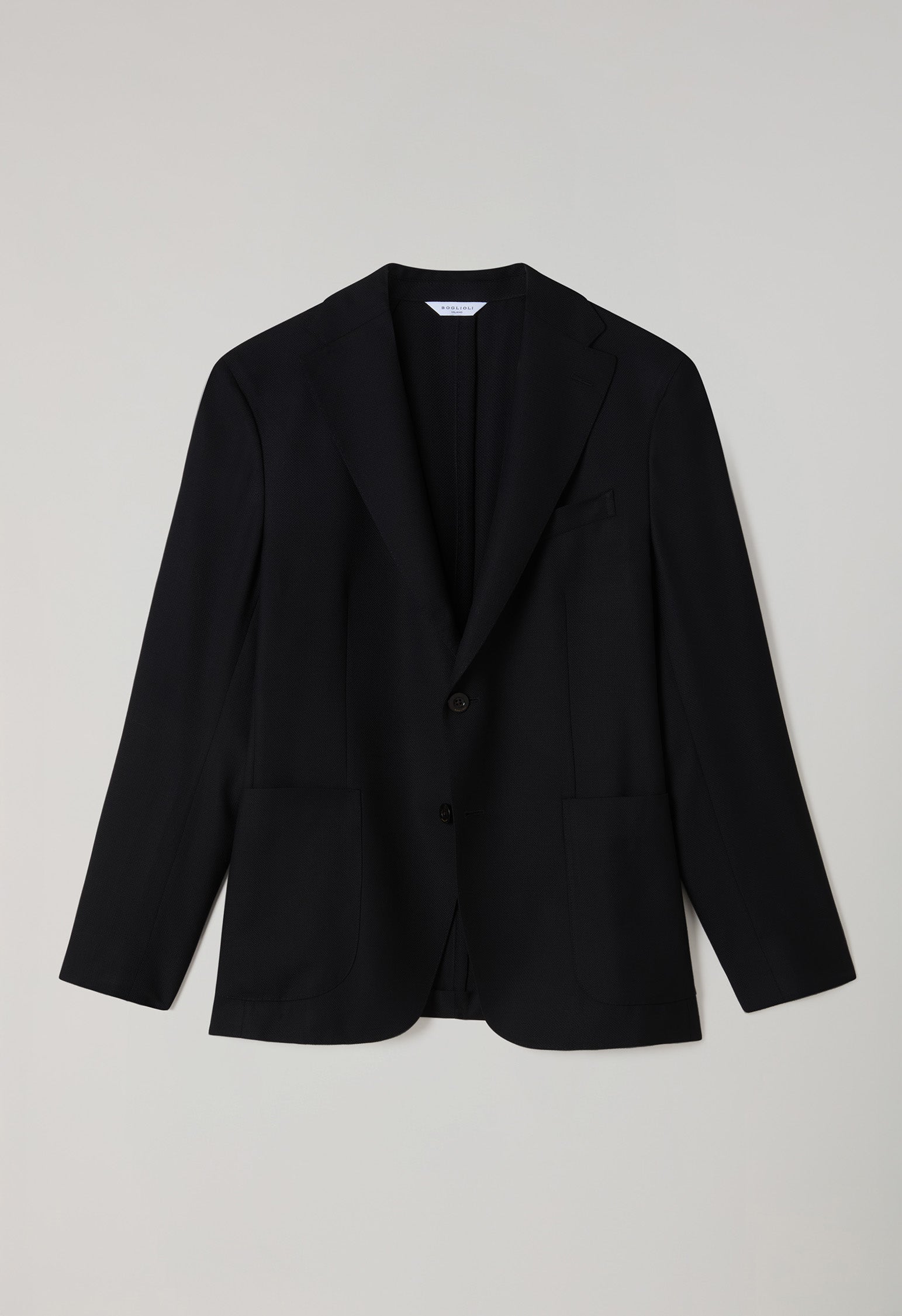 Black Light Wool Honeycomb K-Jacket Wide Lapel