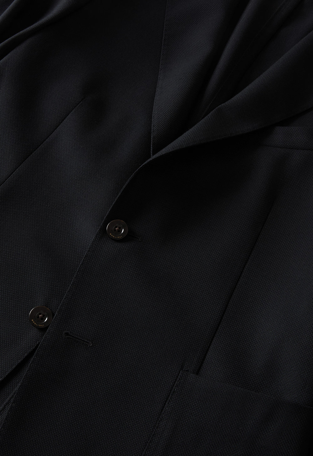 Black Light Wool Honeycomb K-Jacket Wide Lapel