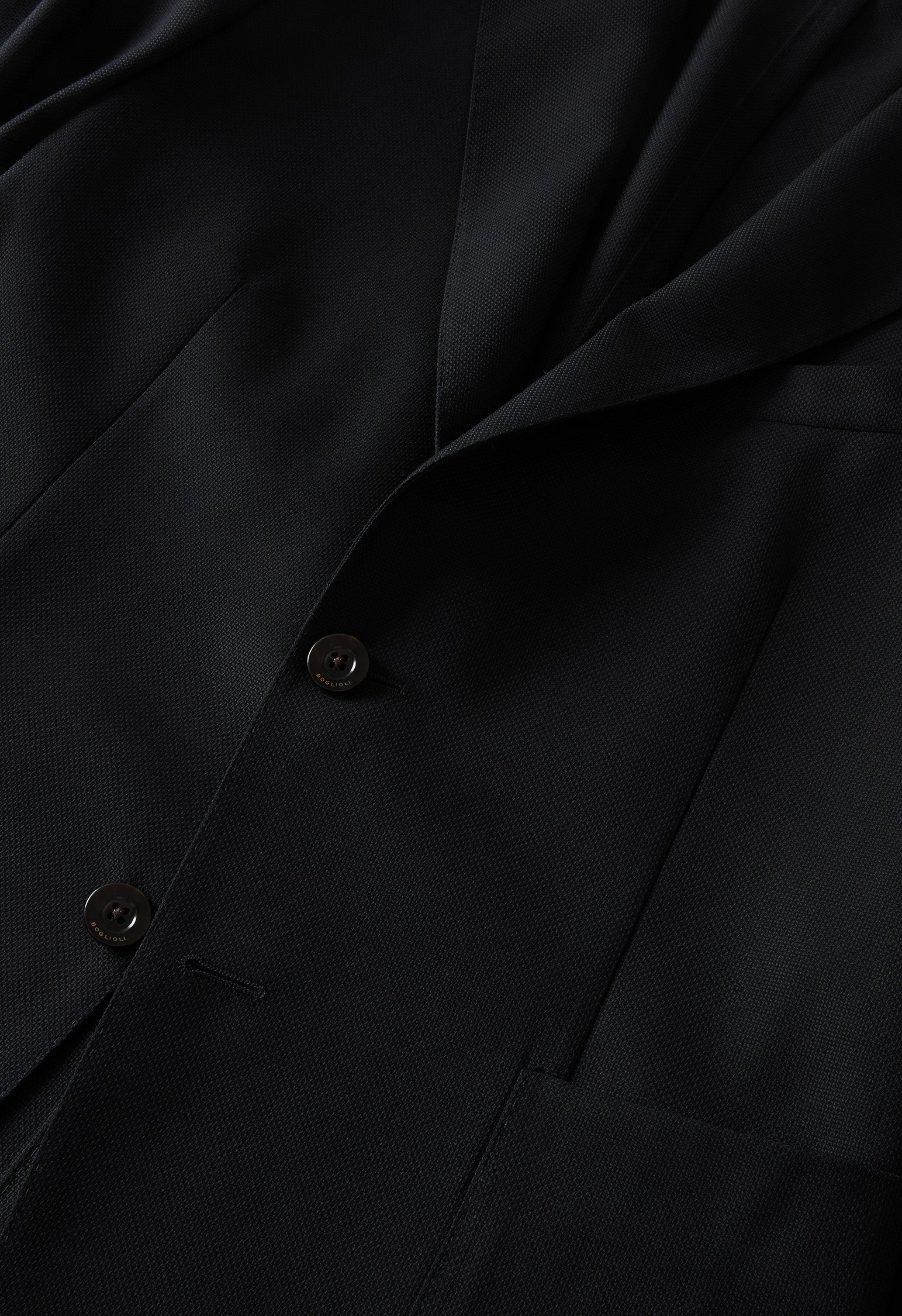 Black Light Wool Honeycomb K-Jacket Wide Lapel