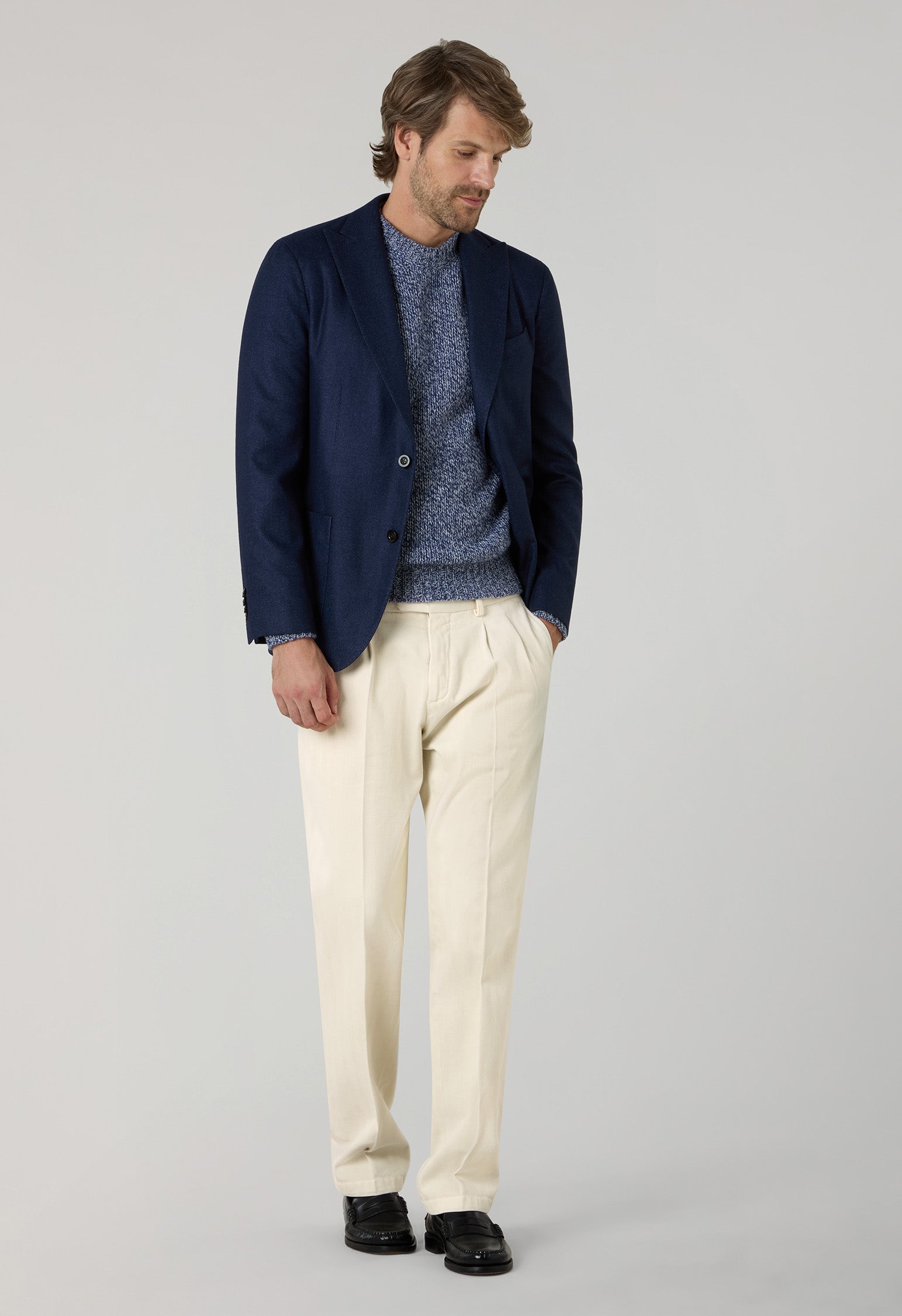 Blue Garment Dyed Wool K-Jacket 