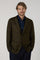 Green Garment Dyed Overcheck Wool K-Jacket
