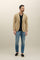 Beige Garment Dyed Wool Honeycomb K-Jacket
