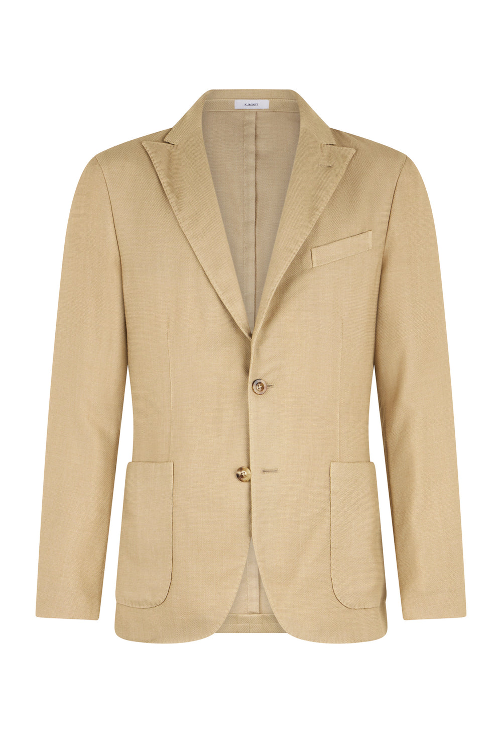 Beige Garment Dyed Wool Honeycomb K-Jacket