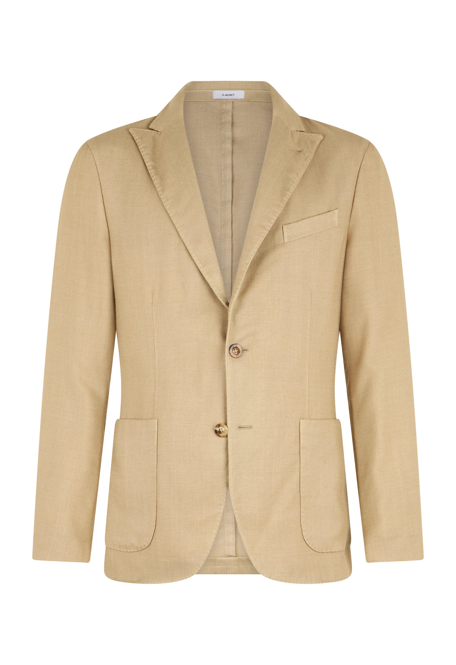 Beige Garment Dyed Wool Honeycomb K-Jacket