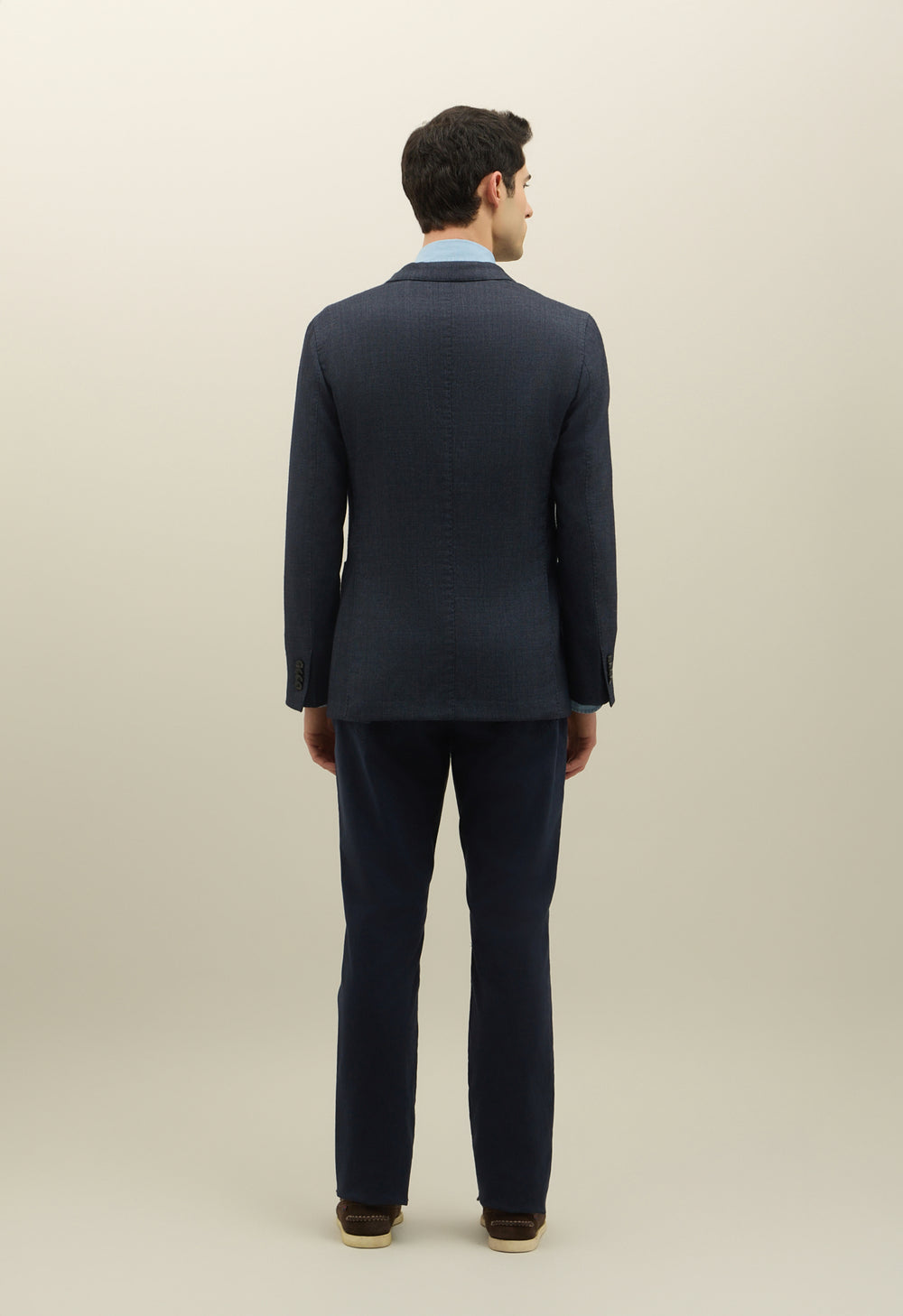 Blue Garment Dyed Wool Honeycomb K-Jacket