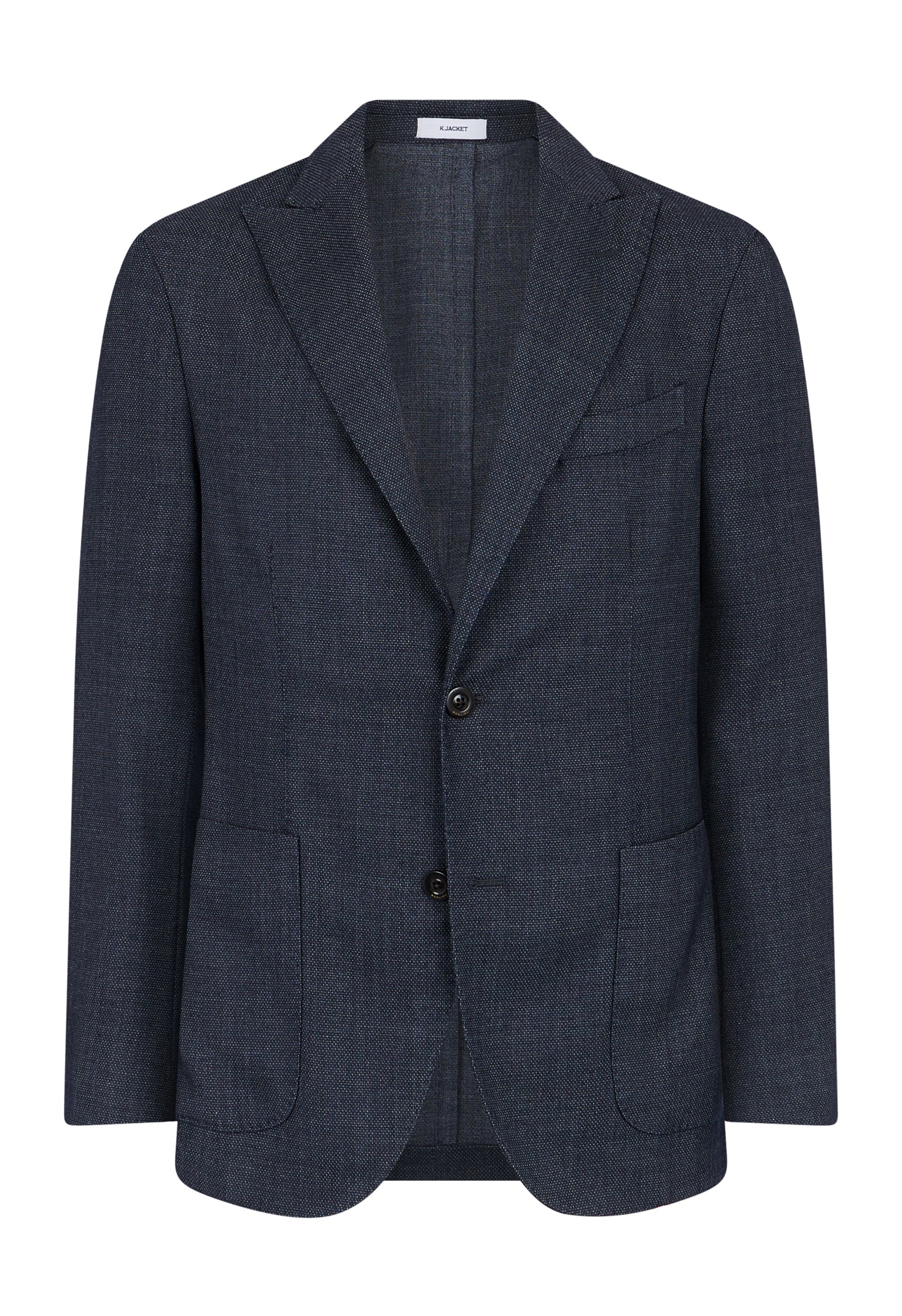 Blue Garment Dyed Wool Honeycomb K-Jacket