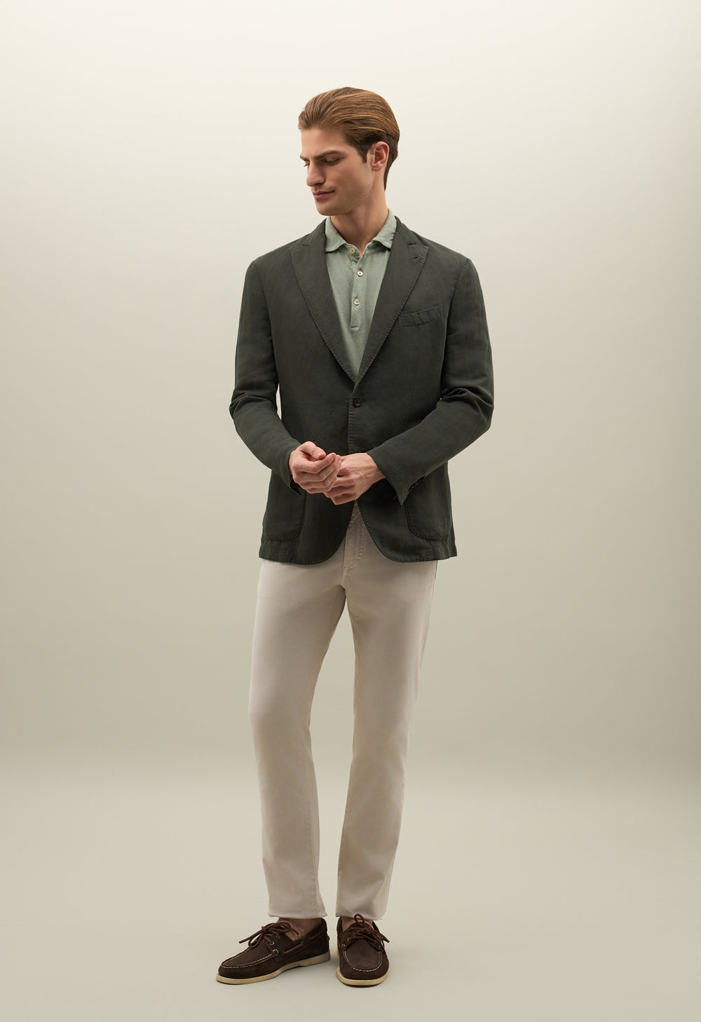 Green Cotton Linen satin K-Jacket