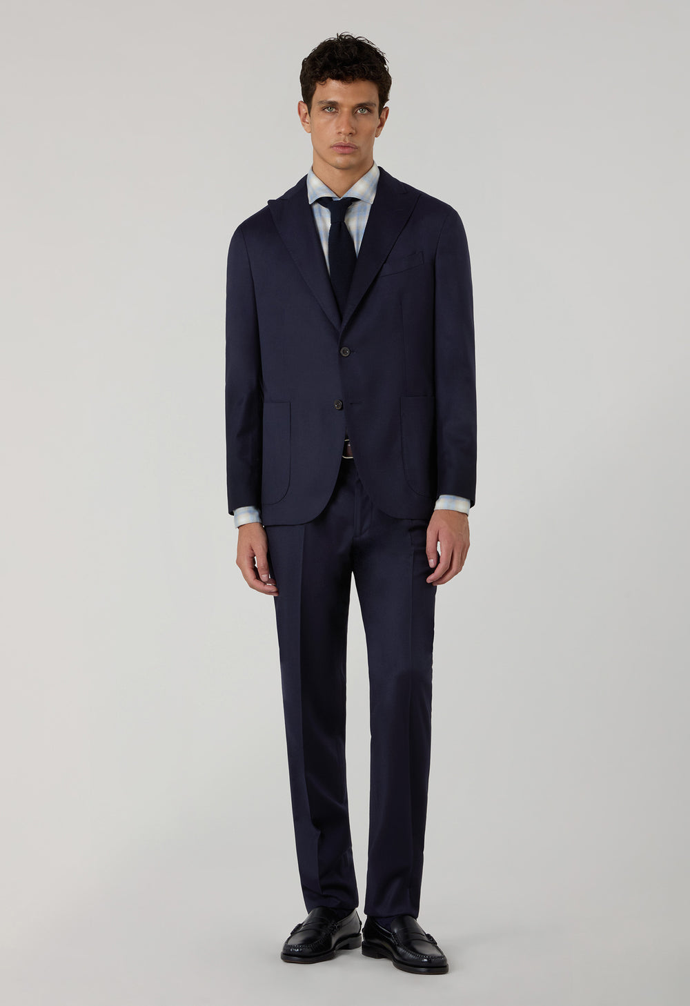 Blue 14-Micron Wool Silk K-Suit 