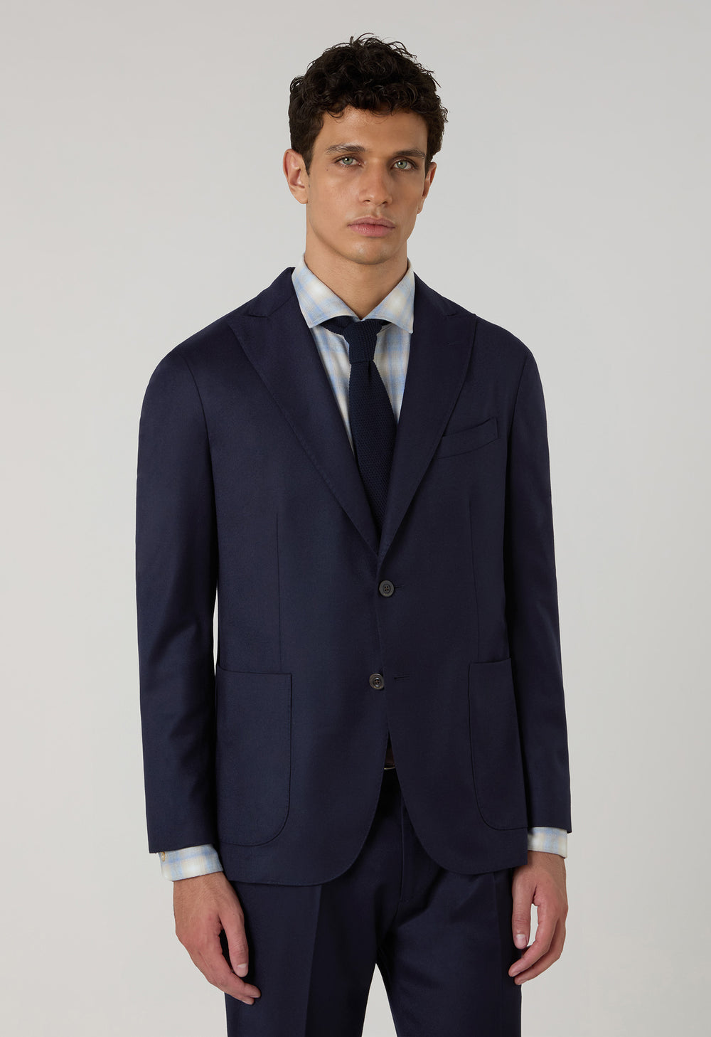 Blue 14-Micron Wool Silk K-Suit 