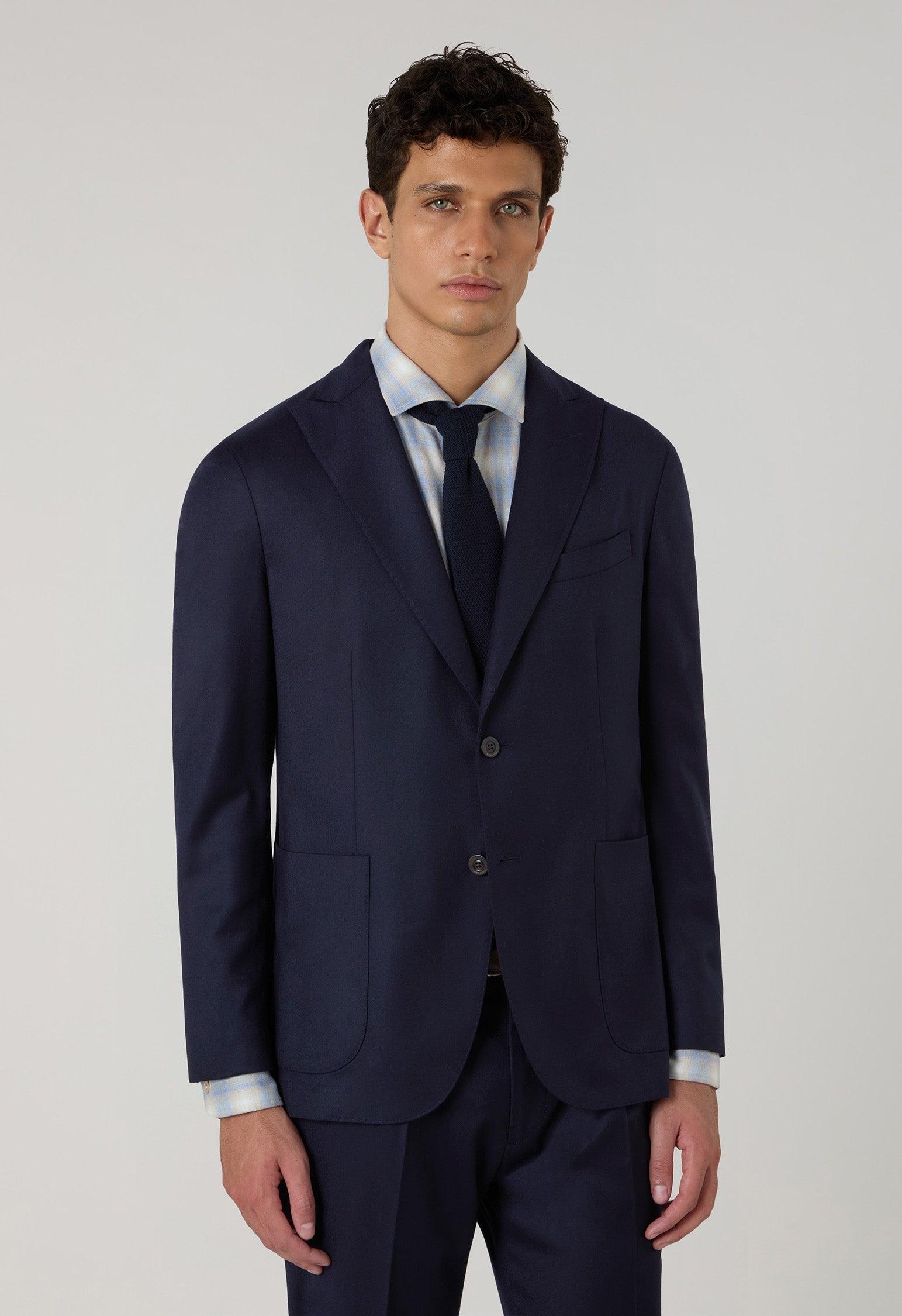 Blue 14-Micron Wool Silk K-Suit 