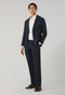 Blue Garment Dyed Linen K-Suit