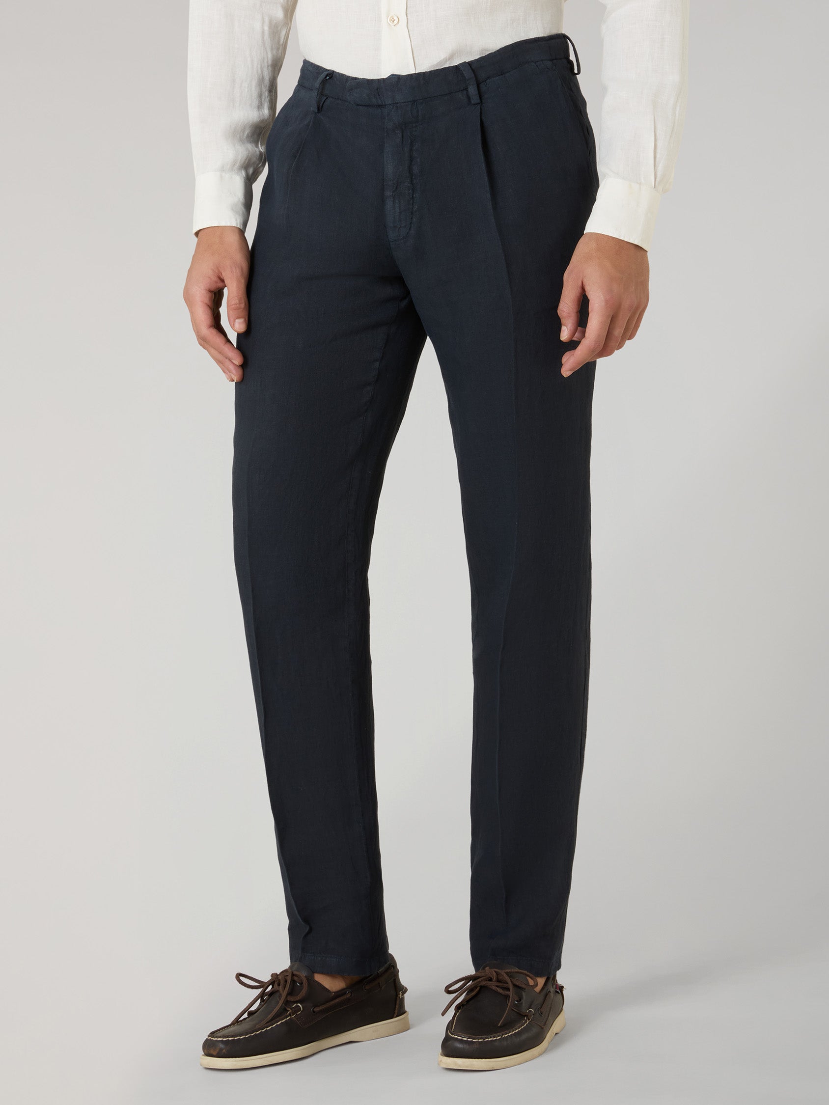 Blue Garment Dyed Linen K-Suit