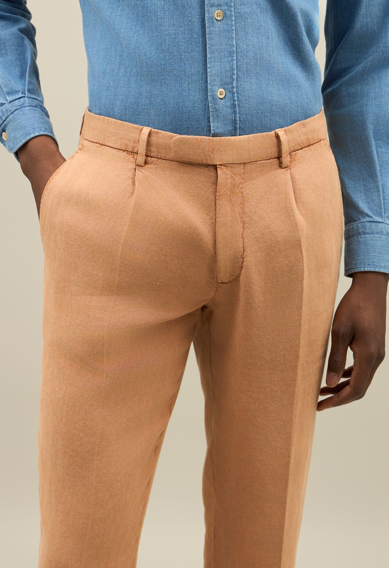 Abito K-Jacket in lino Tinto Terra marrone