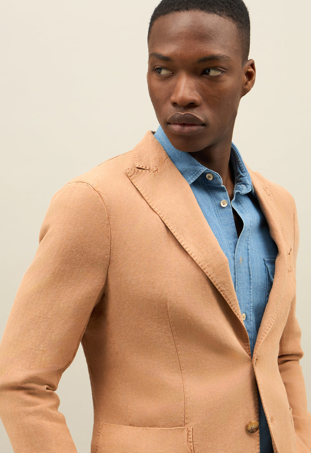 Abito K-Jacket in lino Tinto Terra marrone
