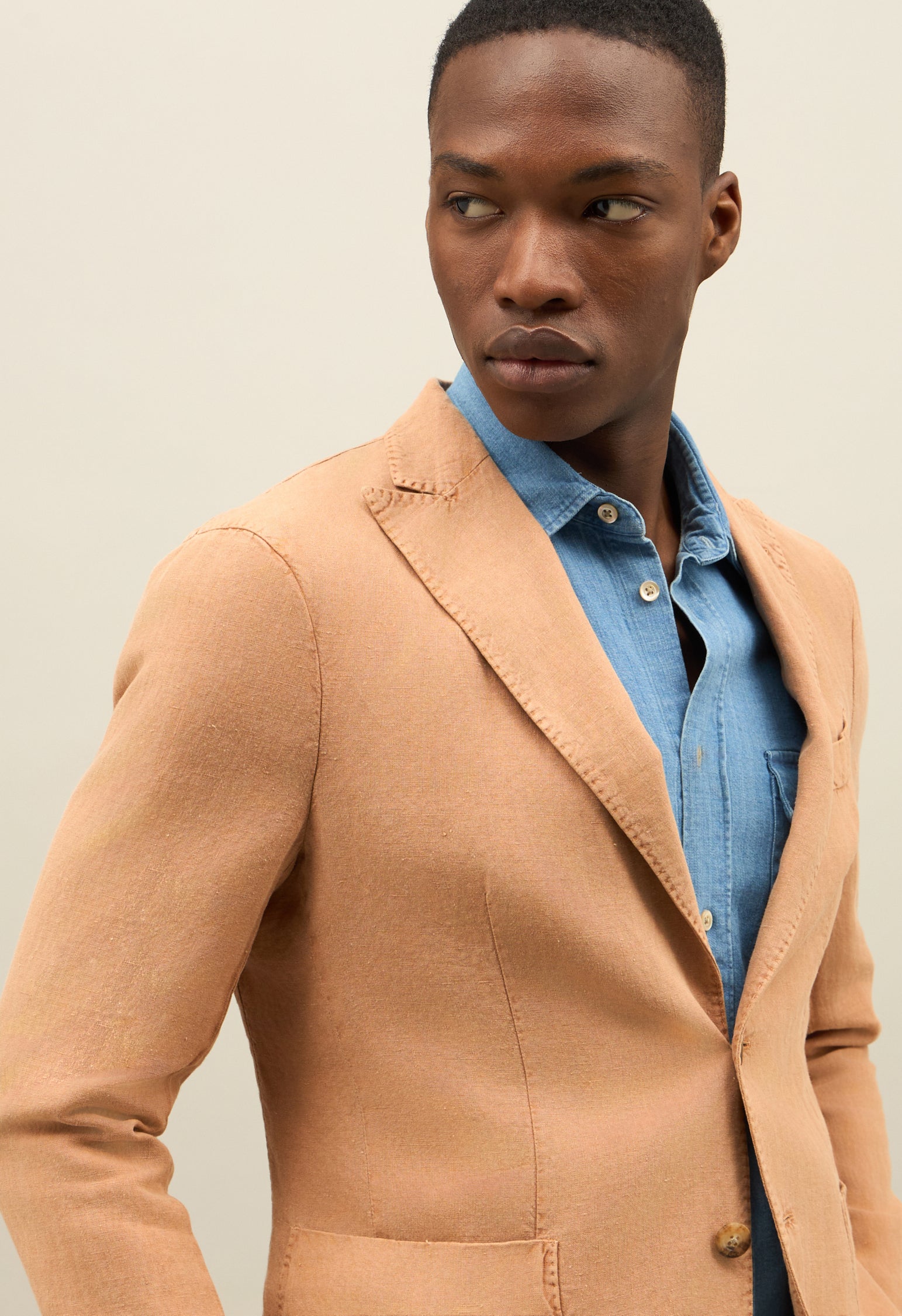 Abito K-Jacket in lino Tinto Terra marrone