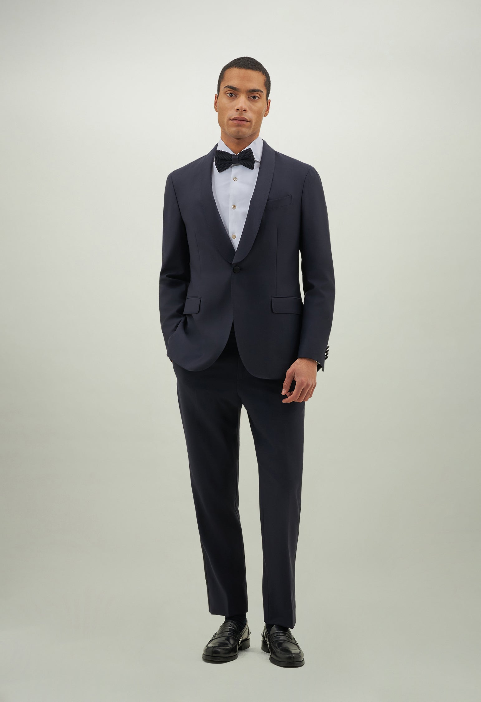 Blue Wool Satin Evening K-Jacket