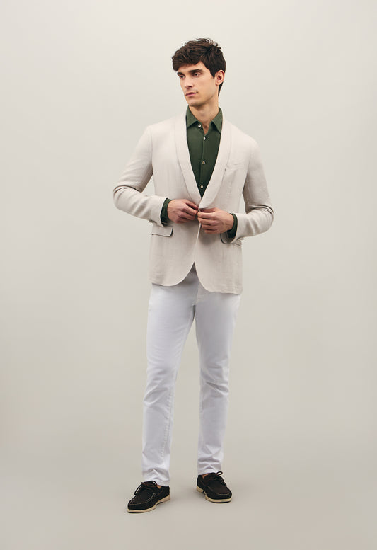 K-Jacket in twill di lino ghiaccio