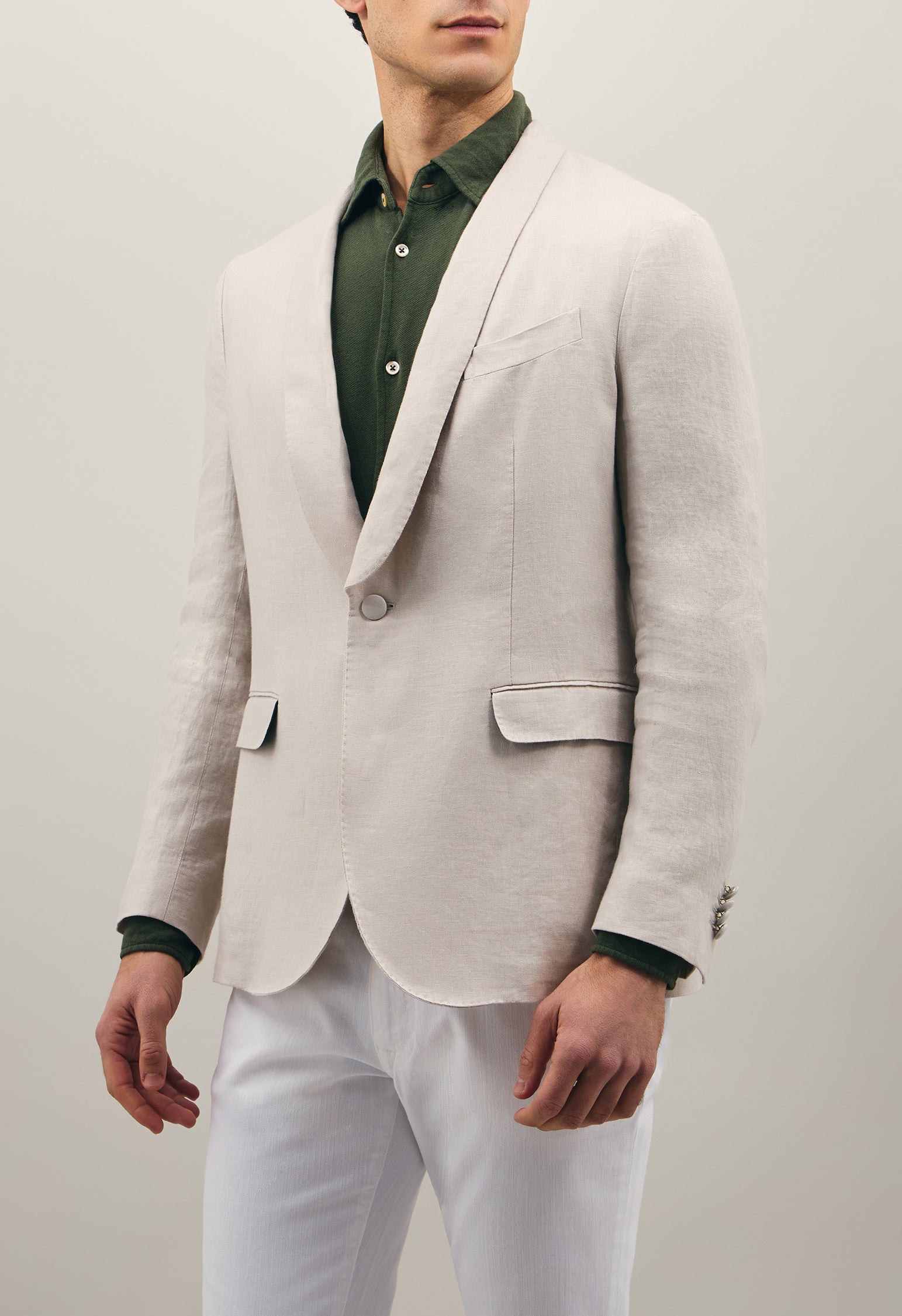 Ice Grey High-Quality twill Linen K-Jacket