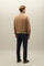 Dark Beige Linen Tencel Satin Bomber