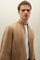 Dark Beige Linen Tencel Satin Bomber