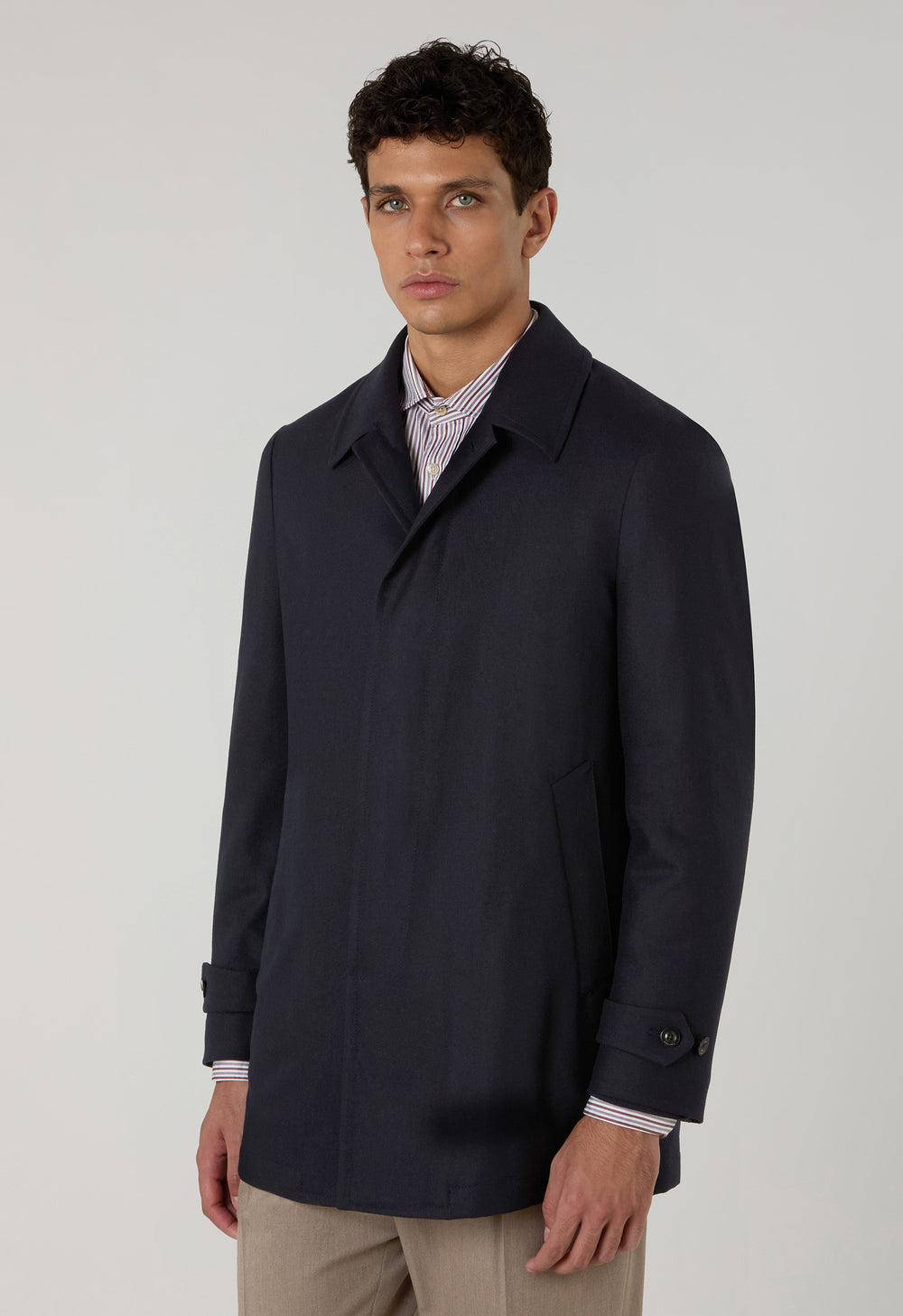 Blue Washed Flannel Padded Cover Jacket