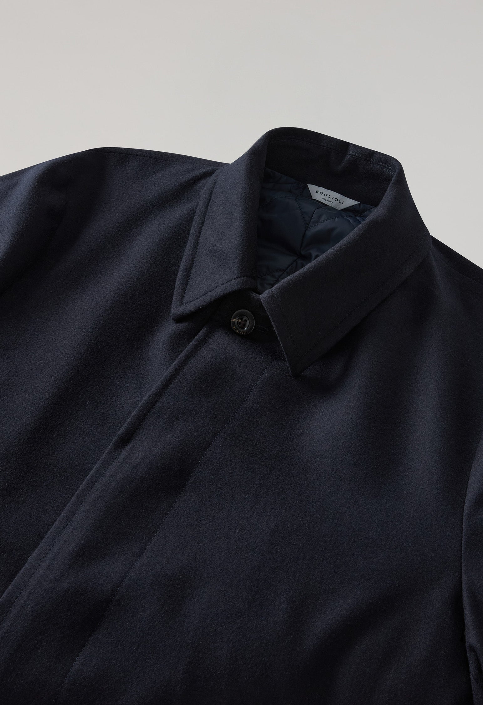 Blue Washed Flannel Padded Cover Jacket