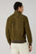Bomber in suede khaki scuro