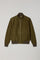 Bomber in suede khaki scuro