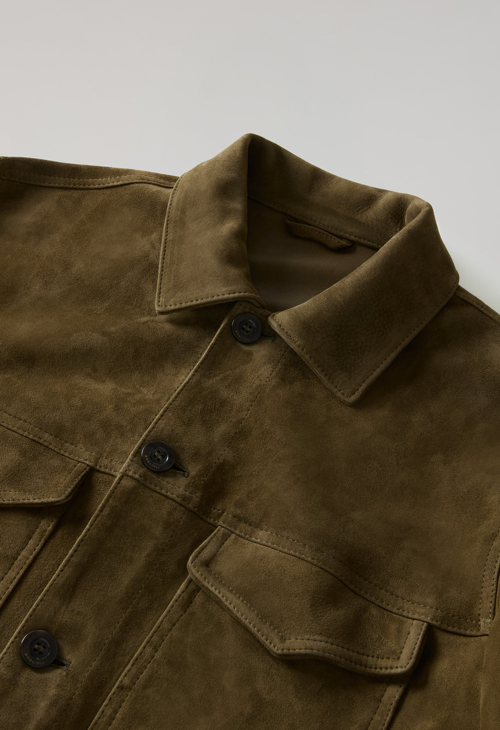 Dark Khaki Suede Workwear Jacket