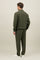 Green Garment Dyed Linen Biker Jacket