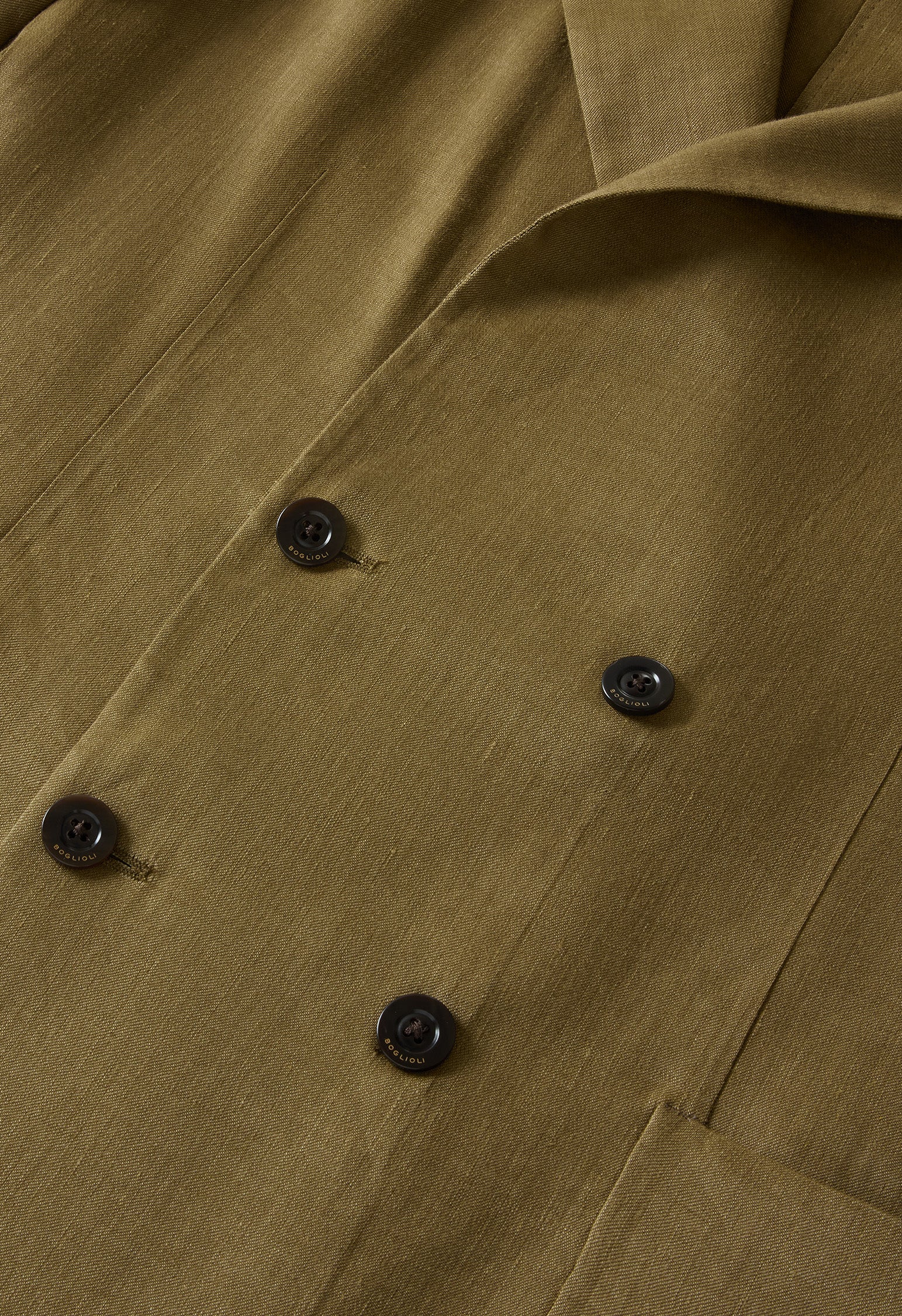 Giacca Sartoria doppiopetto in lino e mohair verde