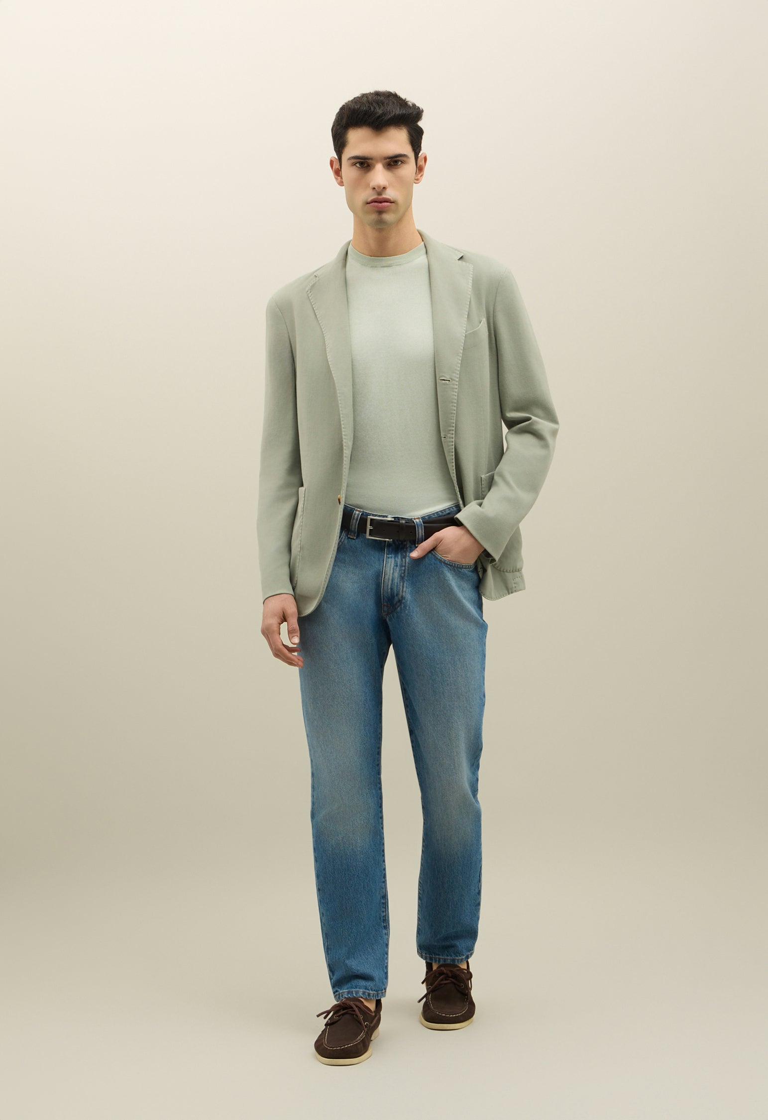 Green Blended Soft Cotton Dover Jacket