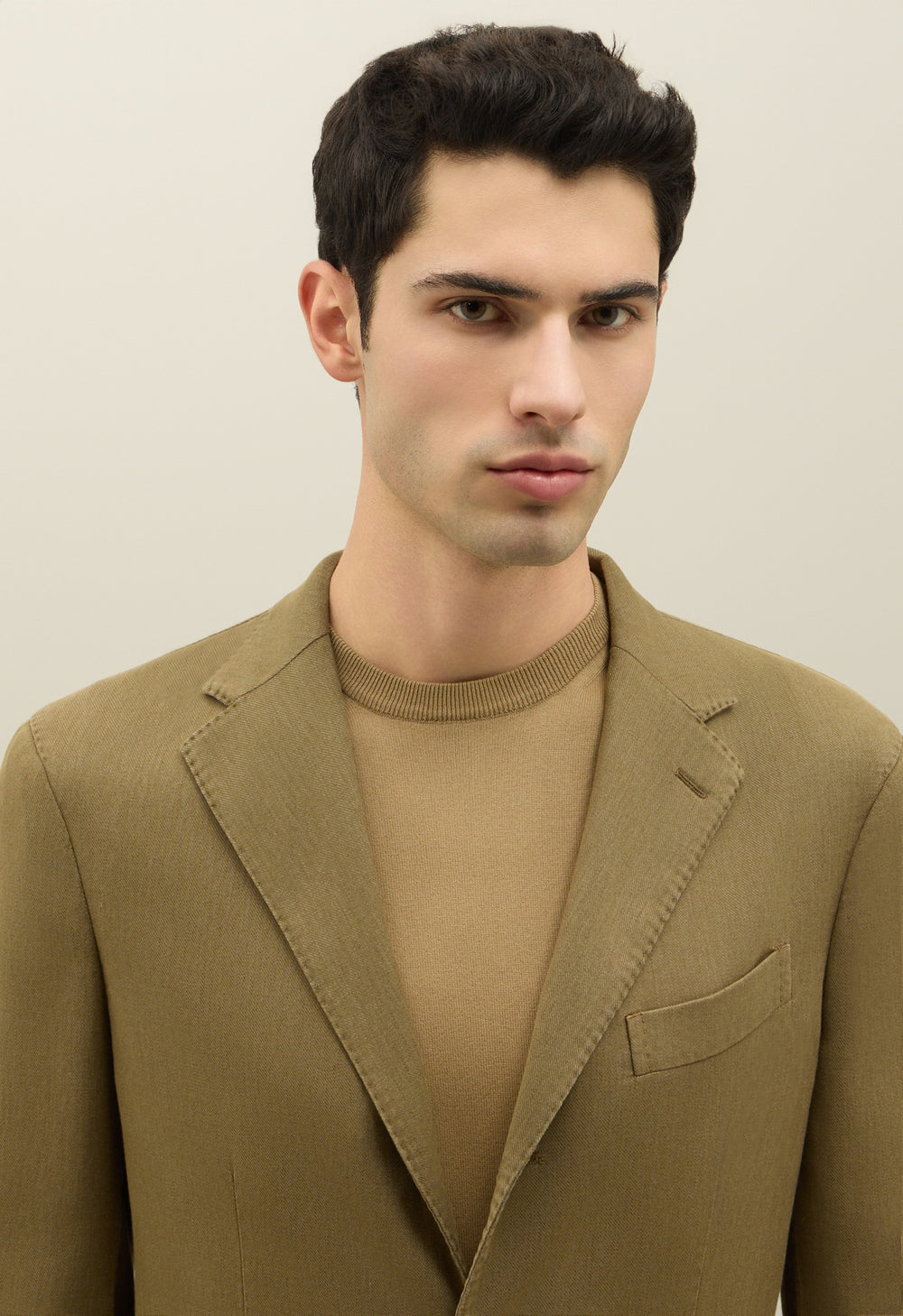 Khaki Blended Soft Cotton Dover Jacket