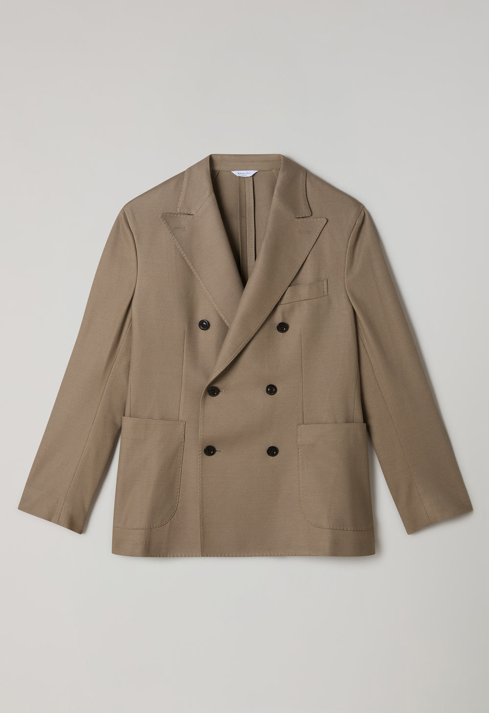 Beige Cotton Jersey Double-Breasted Dover Jacket