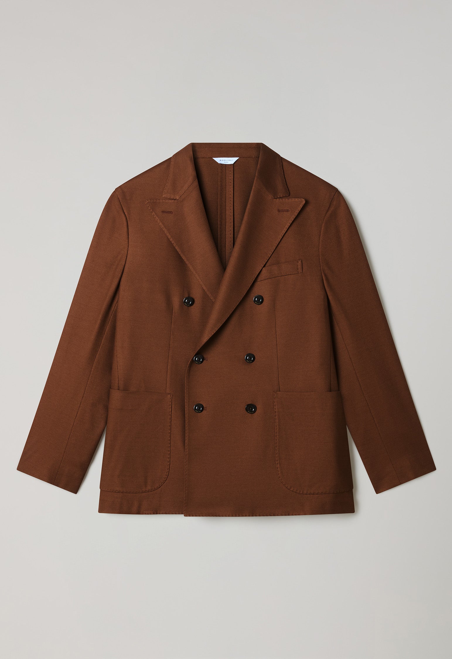 Cinnamon Cotton Jersey Double-Breasted Dover Jacket