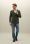Blue Cotton Jersey Double-Breasted Dover Jacket