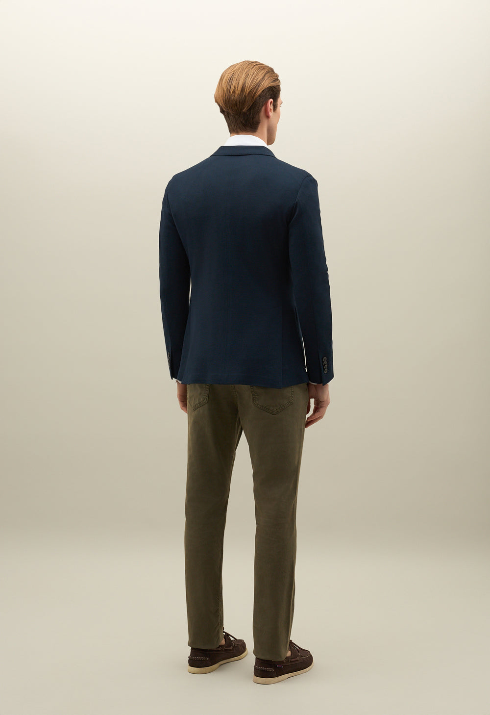 Blue Cotton Jersey Double-Breasted Dover Jacket